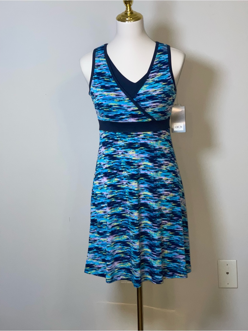 tek gear Navy & Blue Multi-Color Striped Active Dress